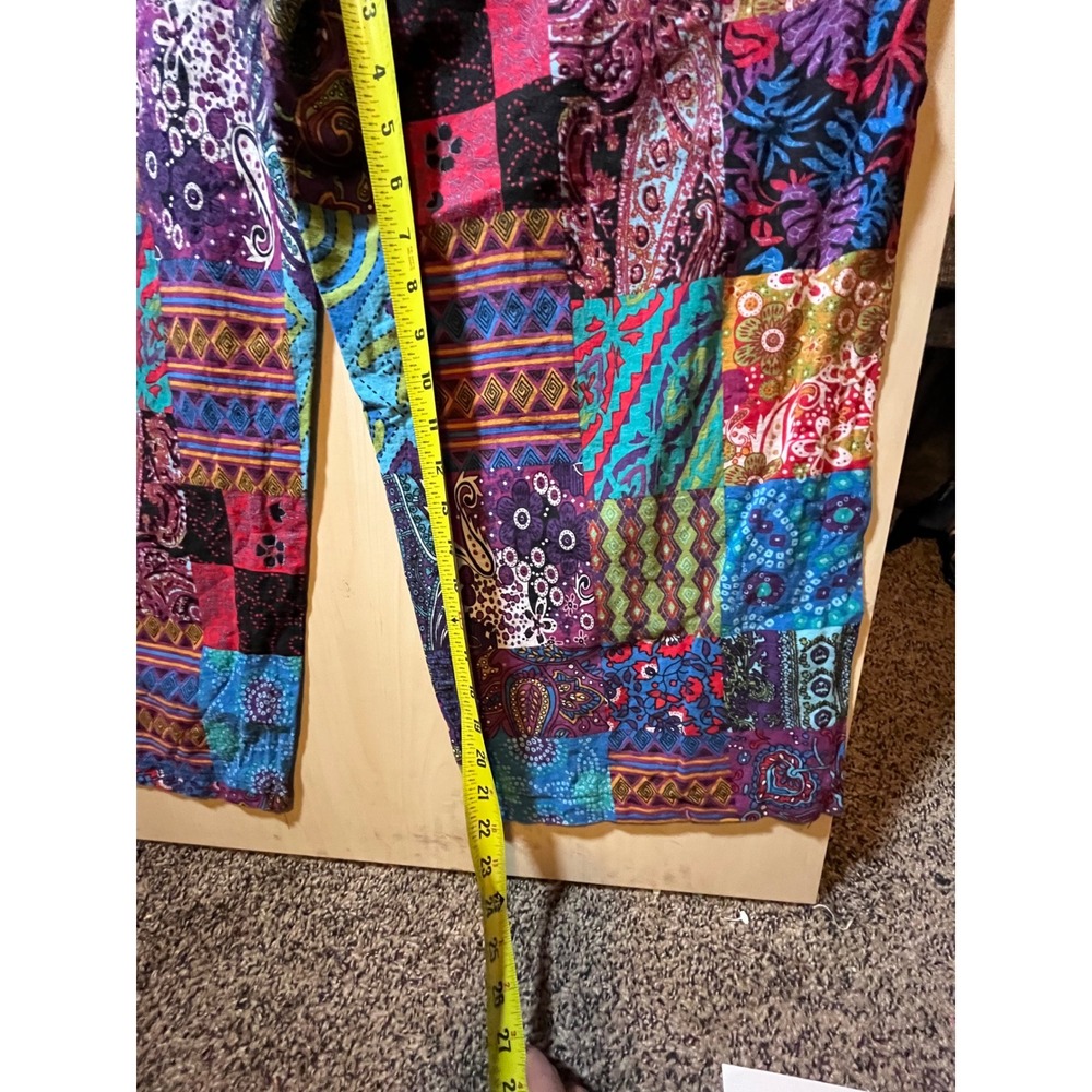 Boho Patchwork Overalls Multicolor Eclectic Wide … - image 6